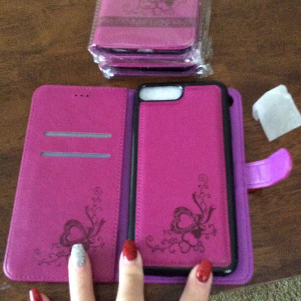 iPhone 6/6s/7/8 plus Leather like wallet case.